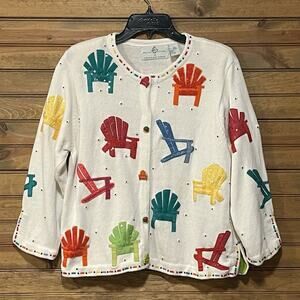 Design Options By Philip & Jane Gordon Vintage Adirondack Chair Sweater Size M